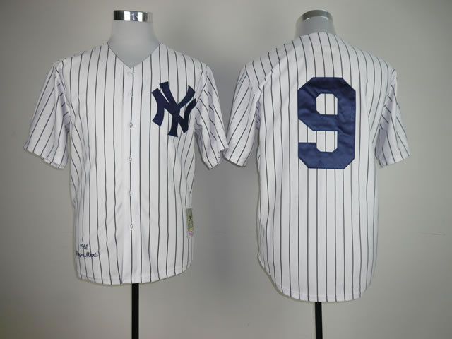 Men New York Yankees #9 No name White Throwback MLB Jerseys->youth mlb jersey->Youth Jersey